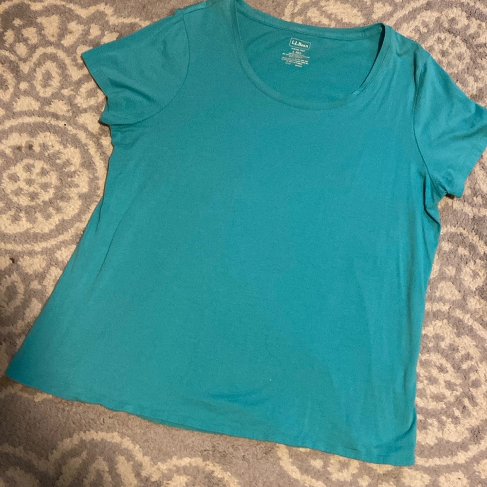 Women’s L.L. Bean Shrink Free Comfy Sea Foam Green tee tshirt shirt large